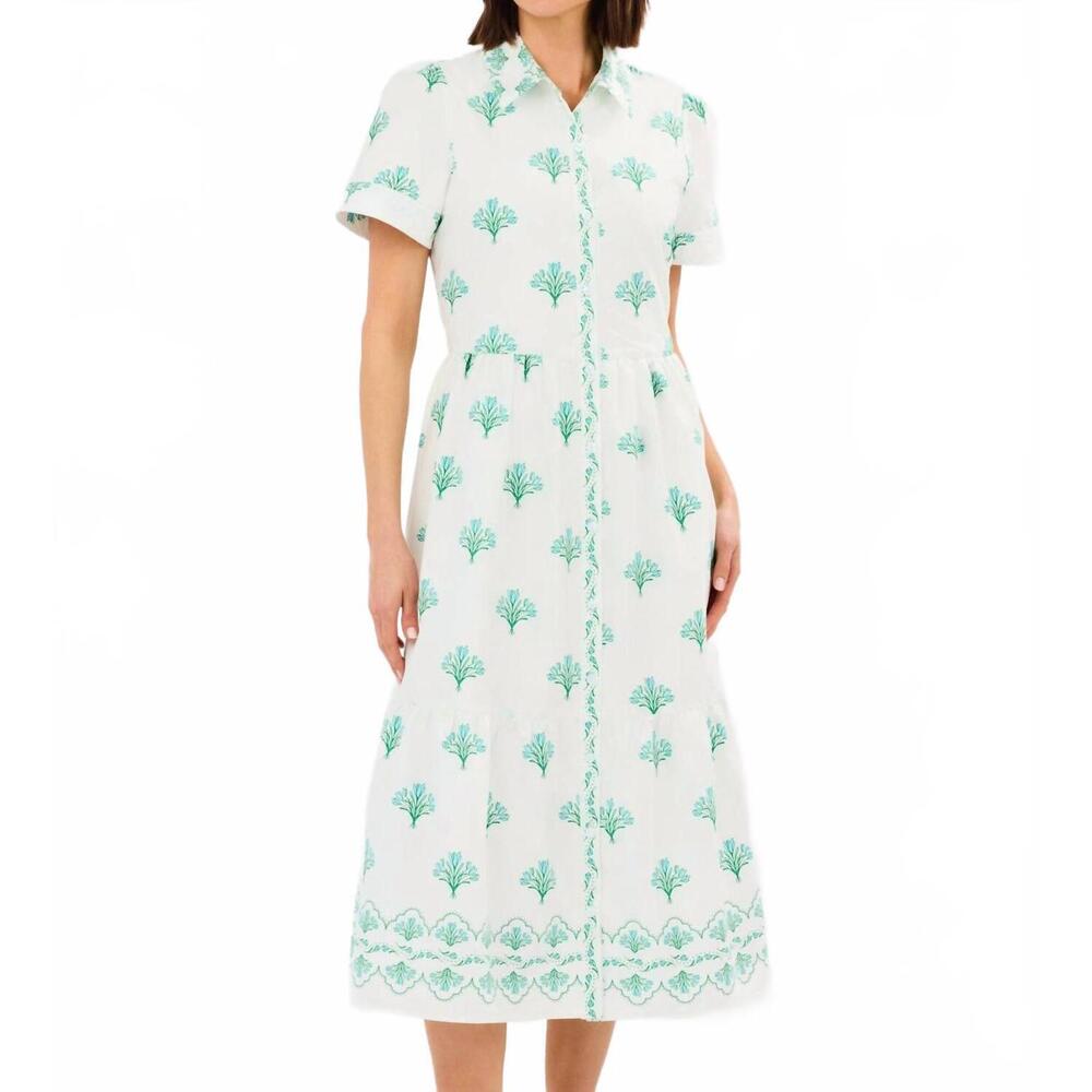 NEW MARY SQUARE jema midi dress in bell blooms blue